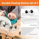 White Floating Shelves - Set of 3, 16" Wall Mounted Shelves for Home Decor, Living Room, Bedroom, Bathroom, Kitchen - Image 6
