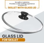 Utopia Kitchen Saute Frying Pan 12 Inch, Cast Iron Chefs Pan, Pre Seasoned Cast iron Skillet With Lid, Safe Grill Cookware for Indoor & Outdoor Use, Black - Image 4