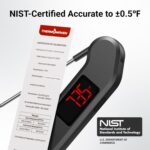 Professional Digital Meat Thermometer, 1 Sec Instant Read, ±0.5℉ Accuracy NIST&NSF Certified Food Thermometer, Auto-Rotate Bright LED Screen, 100% Waterproof Cooking Thermometer for Grill BBQ, Black - Image 4