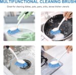 SetSail Dish Brush with Handle, 2 Pack Stiff Bristles Dish Scrubber with Built-in Scraper Dish Scrub Brushes for Cleaning Dishes, Pots and Pans, Kitchen Sink - Image 7