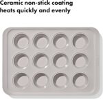 OXO Good Grips Non-Stick Pro Ceramic Coated Metal Bakeware 12 Cup Muffin Pan – Biscuit - Image 5