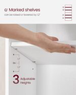 VASAGLE CUSTOS Collection - Bookshelf, 6-Tier Bookcase, Book Shelf, Open Storage Shelf, 9.4 x 23.6 x 63.3 Inches, for Living Room, Home Office, Dinning Room, Cloud White ULBC166T14 - Image 8