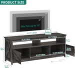 YITAHOME Farmhouse TV Stand for 65/55 Inch Television, LED Entertainment Center Television Stand with Power Outlets and Open Shelf, Media Console TV Cabinet for Living Room, Dark Grey - Image 3