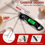 Cooking Thermometer,IP67 Waterproof Digital Meat Thermometer with Backlight, Calibration & Hold Function，Food Thermometer for Cooking,Outdoor Grilling,Candy Making - Image 6
