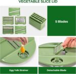 SUSTEAS Salad Spinner Large, Vegetables Wash Bowl, Fruits & Herb Lettuce Dryer with 5 Blade Slicer Egg Yolk Strainer Shredder for Efficient Salad Preparation and Food Washing, 4.25Qt - Image 6