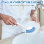 SetSail Dish Brush with Handle, 2 Pack Stiff Bristles Dish Scrubber with Built-in Scraper Dish Scrub Brushes for Cleaning Dishes, Pots and Pans, Kitchen Sink - Image 8