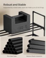 SONGMICS Shoe Rack, 3-Tier Shoe Organizer, Metal Storage Shelf, Upright or Upside Down, for 16-20 Pairs, Stackable, for Entryway, 11.8 x 36.2 x 21.7 Inches, Black ULSA303B02 - Image 7