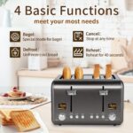 SEEDEEM 4 Slice Stainless Toaster with LCD Display, 7 Shade Settings, Wide Slots, Bagel/Defrost/Reheat Functions, Removable Crumb Tray, 1800W - Image 5
