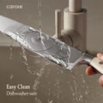 CAROTE 14 Pieces Knife Set with Block, Forged, High Carbon Stainless Steel Sharp Blade Block Knife Set, Dishwasher Safe Cutlery, Cream - Image 6