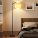SUNMORY Arc Floor Lamp,Modern Floor Lamp with 9W 3 Color Temperatures Bulb,Metal Standing Lamps with Adjustable Hanging Lampshade,Tall Floor Lamps for Living Room,Bedroom,Office (Black) - Image 7