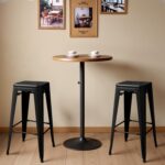 Furmax 30 Inches Metal Bar Stools Bar Height High Backless Stools Indoor Outdoor Stackable Kitchen Stools Set of 4 (Dark Black) - Image 3