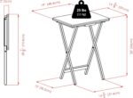 Winsome Alex Set of 2 Foldable Snack Tables, for Living Room, 26", Natural - Image 4