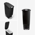 simplehuman 40 Liter / 10.6 Gallon Slim Kitchen Step Trash Can With Secure Slide Lock, Black Plastic - Image 4