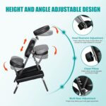 Nova Microdermabrasion Portable Massage Chair Foldable Tattoo Therapy Chair 4 Inches Thickness Sponge Face Cradle Spa Salon Massage Chair (Black) - Image 6