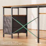 Huuger L Shaped Office Desk with Power Outlets, 47 Inch Computer Desk with 3 Drawers, Shelves, for Gaming, Corner Work, Home Office, Study, Rustic Brown - Image 10