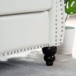 LEVNARY Chesterfield Sofa, Classic Tufted Upholstered Leather Couch, Modern 3 Seater Couch Furniture with Tufted Back for Living Room Office (Cream White) - Image 8