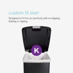 simplehuman 40 Liter / 10.6 Gallon Slim Kitchen Step Trash Can With Secure Slide Lock, Black Plastic - Image 9