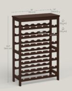 SONGMICS 42-Bottle Wine Rack Free Standing Floor, 7-Tier Display Wine Storage Shelves with Table Top, Bamboo Wobble-Free Bottle Holder for Kitchen Bar Dining Room Living Room, Espresso UKWR27BR - Image 6