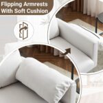 Karl home Mini Loveseat Sofa Couch, 48.8" Small Loveseat with Suede Nap Upholstery for Living Room, Comfy Seating Love Seat for Small Space, Apartment, Home Office, Beige - Image 5