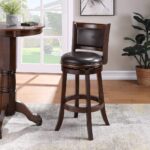 Boraam Augusta Bar Height Swivel Stool, 29-Inch, Cappuccino with Dark Brown PU - Image 11