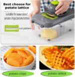 Miibox Vegetable Chopper with Container 22-in-1 Veggie Choppers and Dicers Food Chopper Cutter for Onion Tomato Multi Kitchen Tool with Lemon Squeezer -13 Blades,Grey - Image 3