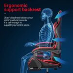 Gaming Chair, Backrest and Seat Height Adjustable Swivel Recliner Racing Office Computer Ergonomic Video Game Chair with Footrest and Lumbar Support, Red/Black - Image 5