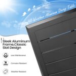 Patio Table with Umbrella Hole 83" Rectangle Aluminum Indoor Outdoor Dining Table for 6-8 All Weather Outside Table for Lawn Backyard Garden Poolside Park - Image 7