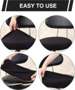 3 Pcs Round Bar Stool Covers, Elastic Seat Protector, 11-15 Inch Diameter, Black - Image 5