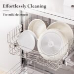 Ceramic Nonstick Cookware Set, Healthy,Non Toxic,17-Pieces Pots and Pans Set Removable Handles,Induction RV Kitchen Set,Stain & Scratch-resistant,Dishwasher/Oven Safe,PFAS/PFOA Free,Cream White - Image 8