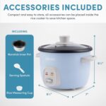 Aroma Housewares 4-Cups (Cooked) / 1Qt. Rice & Grain Cooker (ARC-302NGBL), Blue - Image 6