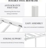 SHA CERLIN Twin Size Bed Frame for Kids,Metal Bed Frame with Butterfly Pattern Design Headboard & Footboard,No Box Spring Needed,Easy Assembly,White - Image 8