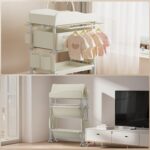 Jaylene Portable Baby Changing Table with Storage – Adjustable Height Diaper Station, Waterproof Pad, Large Capacity Organizer, Foldable Newborn Changing Table for Nursery & Bedroom (Beige) - Image 3