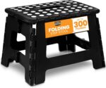 Utopia Home Folding Step Stool - (Pack of 1) Foot Stool with 9 Inch Height - Holds Up to 300 lbs - Lightweight Plastic Foldable Step Stool for Kitchen, Bathroom & Living Room (Black) - Image 2