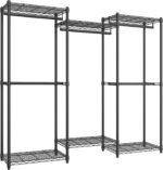 SONGMICS Heavy-Duty Clothes Rack, Garment Rack, Portable Closet, 68.7-Inch Wide Clothing Rack with Adjustable Mesh Shelves and Hanging Rails, Ink Black ULGR433B01 - Image 8