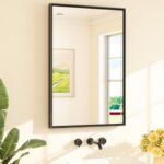 TETOTE Black Mirror for Bathroom Sink 24" x 36" Matte Black Beveled Metal Frame Bathroom Vanity Rectangle Mirror for Wall, Modern Farmhouse, Tempered Glass, Shatterproof, Stronger Frame - Image 2