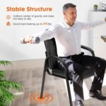 Sweetcrispy Waiting Room Office Guest Chairs Set of 2, PU Leather Big and Tall No Wheels Executive Office Chair with Padded Arms for Reception Conference Room Lobby - Image 4