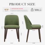 COLAMY Upholstered Dining Chairs Set of 4, Modern Kitchen Chairs with Back, Fabric Side Dining Room Chairs with Wood Legs for Farmhouce Restaurant, Green - Image 3