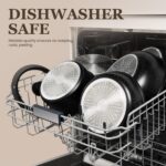 KIKCOIN 20 Pcs Pots and Pans Set Non Stick, Detachable Handle Cookware Sets Nonstick, Non Toxic Induction RV Kitchen Cooking Set with Removable Handles, Dishwasher/Oven Safe, Easy Clean (Black) - Image 6