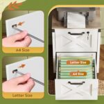 DEVAISE 2 Drawer File Cabinet with Lock, Wood Farmhouse Filing Cabinet for Home Office, Printer Stand Fits Letter and A4 Size, White - Image 6