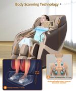 RELX Massage Chair Full Body, Zero Gravity Shiatsu Massage Chair with SL Track, Yoga Stretching, Foot Rollers, Waist Heating, AI Voice Control and Bluetooth (Venus Pro Dark Coffee) - Image 6