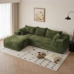 Cloud Sectional Couch with L-Shape Chaise,Modern Modular Sofa with Deep Seat, Upholstered Couches with Left Facing Chaise for Living Room Bedroom, No Assembly Required, Green (Plush Corduroy Fabric) - Image 8