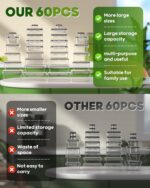 60 PCS Food Storage Containers with Lids(30 Containers & 30 Lids), BPA-Free Plastic Food Containers for Kitchen Storage, Leak Proof, Reusable Meal Prep Containers with Labels & Pen - Image 6