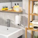 Paper Towel Holder Under Cabinet, One-Handed Tear, Wall Mount, Adhesive, Silver, Paper Roll Holder with Ratchet Mechanism for Kitchen Bathroom Farmhouse Essentials Decor Accessories - Image 4