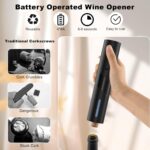 COKUNST Electric Wine Opener, Battery Operated Wine Bottle Openers with Foil Cutter, One-click Button Corkscrew Remover for Home Kitchen Party Wedding - Image 5