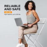 VINGLI 10 Pack White Plastic Folding Chair, Indoor Outdoor Portable Stackable Commercial Seat with Steel Frame 350lb. Capacity for Events Office Wedding Party Picnic Kitchen Dining - Image 10