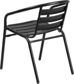 Flash Furniture Lila Black Metal Restaurant Stack Chair with Aluminum Slats - Image 6