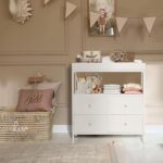 BOLUO Changing Table Dresser with 4 Fabric Drawers and Open Shelf, Baby Dresser with Changing Table Top Diaper Changing Station with Storage for Nursery Modern (White) - Image 3