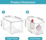 Vtopmart 4 Pack Large Stackable Storage Drawers,Easily Assemble Acrylic Bathroom Closet Undersink Organizers and Storage,Plastic Bins for Kitchen Cabinets,Pantry,Makeup,Medicine Organization - Image 4