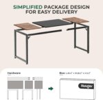 Huuger Computer Desk, 63 Inch Office Desk, Gaming Desk Writing Desk, Work Desk for Home Office, Study, Modern Simple Desk, Large Legroom, Metal Frame, Rustic Brown and Black - Image 9