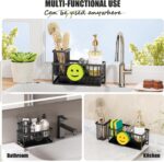 Kitchen Sink Organizer,Sink Caddy Organizer with Removable Brush Holder,Self-Draining Kitchen Countertop Organizers and Storage Essentials,Home Decor and Kitchen Gadgets-Black - Image 7
